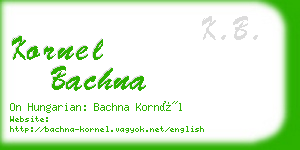 kornel bachna business card